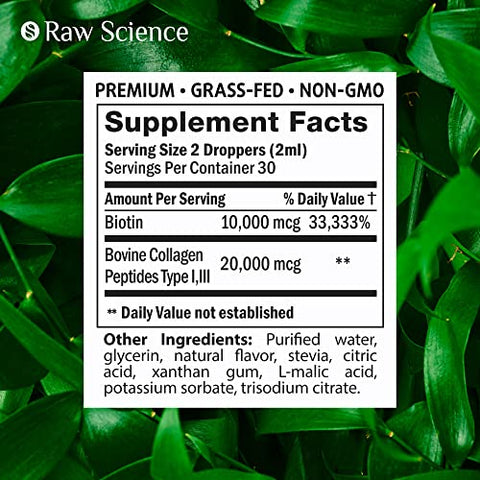 S RAW SCIENCE - Colágeno Líquido – Fórmula Avançada para Pele Firme e Saudável – Marca Exclusiva