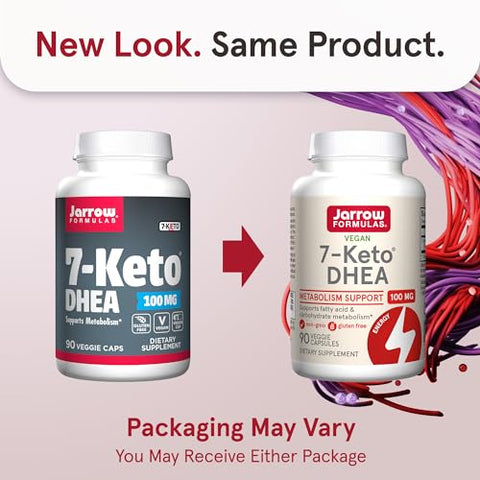 7-Keto DHEA 100 mg – Suporte ao Metabolismo de Carboidratos – Vegano – Livre de Glúten – Não-OGM – Até 90 Porções - Jarrow Formulas