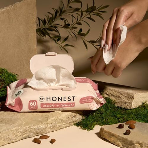 Lenços de Limpeza Naturalmente Perfumados Nourish Cleanse | Lenços Multiuso de Limpeza | 99% Água, à Base de Plantas, Hipoalergênicos | Amêndoa Doce, 240 Unidades - The Honest Company