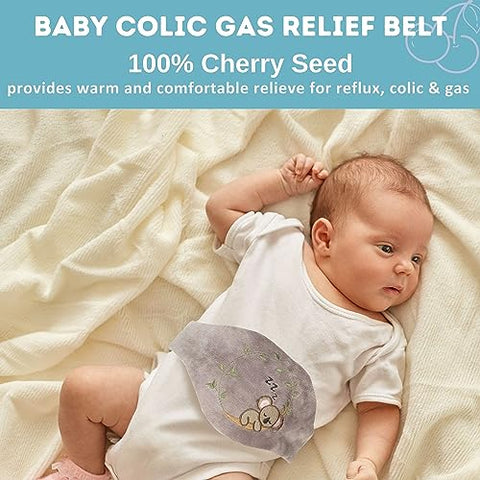 Pafuly - Alívio Natural para Cólicas e Gases em Recém-Nascidos – Envoltório Aquecido com Sementes de Cereja 100% – Faixa de Enrolar para Bebês com Cólicas – Calmante e Relaxante (Cinza)