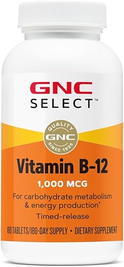 Select Vitamina B-12 1000mcg | 180 Comprimidos – Marca GNC - GNC