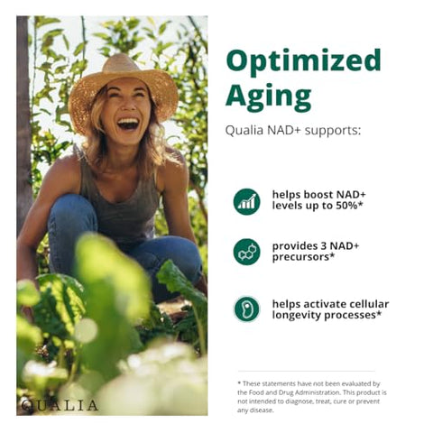 NEUROHACKER COLLECTIVE - Qualia NAD Nicotinamida Ribosídeo NR – Aumenta os Níveis de NAD em até 50% com NR (Nicotinamida Ribosídeo de NIAGEN) e Niacina – 100% Eficaz – 60 Cápsulas