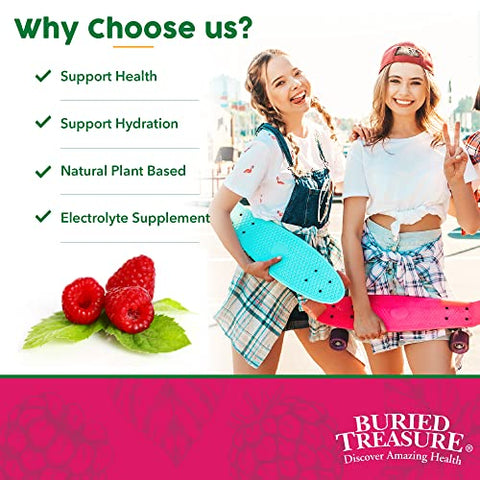 Complexo Mineral Fulvic Buried Treasure – 32oz, Sabor Natural de Framboesa com mais de 70 Minerais Derivados de Plantas, Reposição de Eletrólitos Não-OGM, Vegetariano, Essencial Diário e