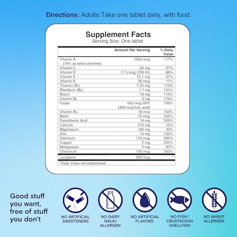ONE A DAY - Multivitamínico Diário One A Day para Homens, Essenciais Diários, Comprimido Multivitamínico para Homens, Suporta Função Muscular Saudável, Energia Física e Saúde Imunológica com Vitamina B12, Vitamina C e