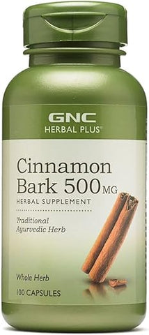 Herbal Plus Canela em Casca 500mg, 100 Cápsulas, Erva Ayurvédica Tradicional - GNC