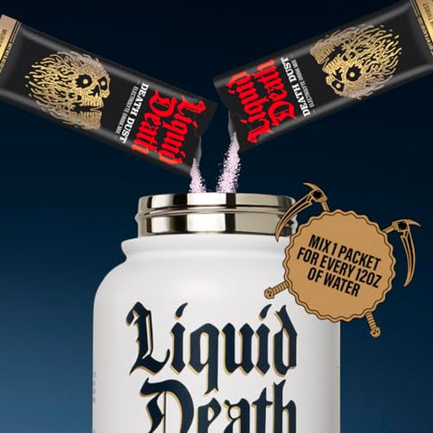 Electrolyte Death Dust – Pacotes de Pó Hidratante – 3 Sabores – Pacote Variado com 12 Sticks – Misture 1 Stick com 350 ml de Água - Liquid Death