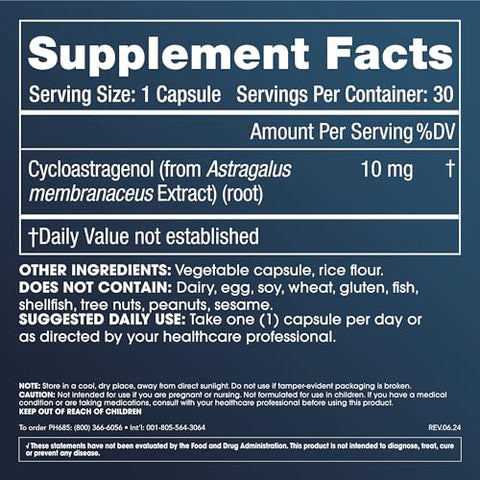 ProHealth - Suplemento Cycloastragenol, 10 mg por Porção | Apoio Científico para o Comprimento dos Telômeros e Estrutura do DNA | Marca Cycloastragenol