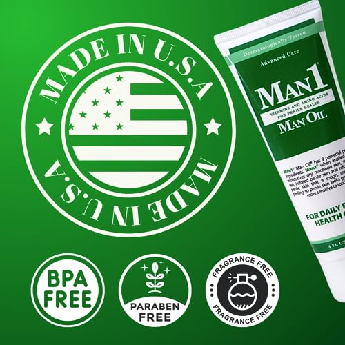 Creme Man1 Man Oil para Saúde Peniana Avançada – Tratamento para pele peniana seca, vermelha, rachada ou descascada. Melhora a sensação ao longo do tempo