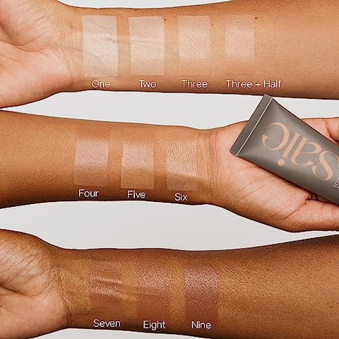 Slip Tint SPF 35 Hidratante com Tonalizante – Cobertura Leve, Protetor Solar de Amplo Espectro com Óxido de Zinco e Ácido Hialurônico Hidratante – Tom Três Meio (40 ml) - Saie