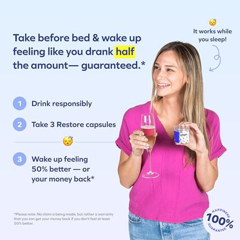 Restore | Suplemento com DHM L-Cisteína | Sinta-se Melhor Após Beber : Cheers - Cheers