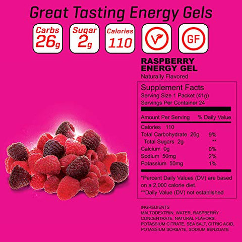 Boom Nutrition – Gel Energético Carb Boom – Gel Energético com Sabor de Frutas – Gel para Treino – Gel Energético para Ciclismo – Gel para Corrida – Gel Energético Natural – Framboesa (24 Unidades)