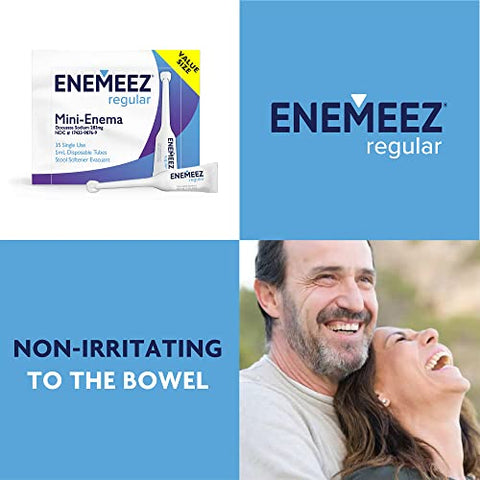 Enemeez Plus - Enemeez Regular 283mg Docusate Sodium Mini Enema – Alívio da Constipação, 35 Unidades (ENE00040)