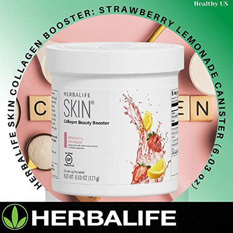 Skin Collagen Beauty Booster Limonada Morango 178g: Sem Sabor Artificial, Sem Adoçantes Artificiais, Sem Glúten - Herbalife