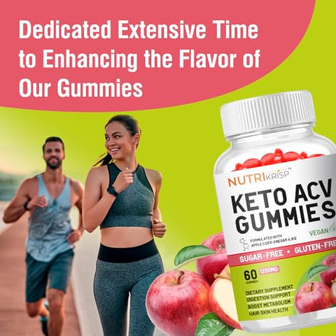 NutriKrisp - Gummy Keto ACV para Perda de Peso Avançada  | Fórmula Avançada com Vinagre de Maçã | 100% Natural e Eficaz | Resultados Rápidos e Duradouros