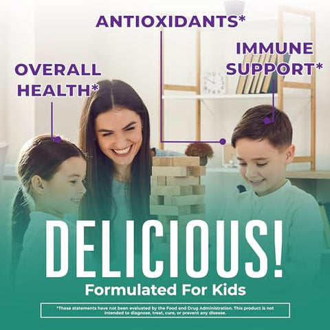 Gummies Infantis de Suporte Imunológico | Orgânicos Certificados pelo USDA | Vitamina C, Zinco e Gummies de Sabugueiro para Crianças | Suporte Imunológico para Crianças a partir de 4 anos | Vegano | Não-OGM | Livre de Glúten - MaryRuth Organics