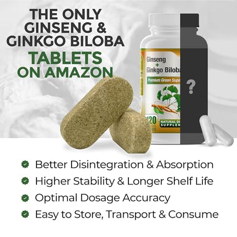 GreeNatr - Ginkgo Biloba: Melhore sua memória e concentração com o poderoso extrato de Ginkgo Biloba – 60 cápsulas de 500mg