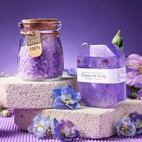 MADDIFY - Presentes para Mulheres – Mãe, Esposa, Namorada, Irmã, Amigas – Cesta de Presente Inicial de Spa de Lavanda Única para Aniversário, Natal, Dia dos Namorados, Dia das Mães –  Conjunto de Presente (K)