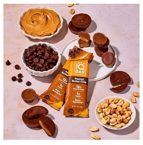 POLOFL - BAR Brain and Body – Barras de Proteína Keto de Chocolate com Sal Marinho e Manteiga de Amendoim – 12 Unidades – Barras Energéticas – Baixo Carboidrato – Alta Fibra – Vegano – Baixo Açúcar – Refeição