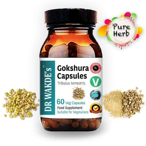 DR WAKDE's - DR WAKDE’S Gokshura Capsules – 60 Cápsulas Vegetais, Suplemento à Base de Plantas, Erva Ayurvédica, Natural e Vegano