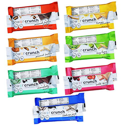ADVENTURE BOX - Power Crunch Barras de Proteína Original, Pack com 14 Sabores Deliciosos, Snack Energético de Alta Proteína 40g (Pack com 14 Barras)