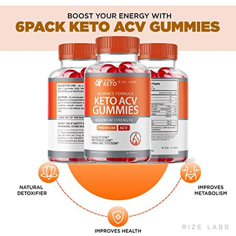 rize labs - (2 Pacotes) 6 Pacotes de Gomas de ACV Keto Advanced Formula 6 Pacotes de Gomas Keto 6 Pacotes de Gomas de ACV Keto (120 Gomas)