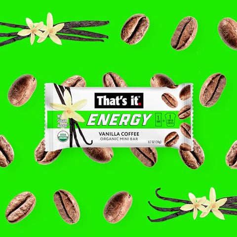 That's it. - That’s it. Mini Barras de Café Orgânico Energético – (1 Mini Barra = 1 Xícara de Café) Prático e Saudável, Sem Açúcares Adicionados, Não-OGM, Lanche Energético com Cafeína, Kosher, Amigo das Alergias (Café de Baunilha)