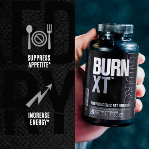 Burn XT Black – Queimador de Gordura Termogênico | Suplemento para Perda de Peso, Supressor de Apetite, Estimulante Energético | TeaCrine, Acetil L-Carnitina, Extrato de Chá Verde – 60 cápsulas - Jacked Factory