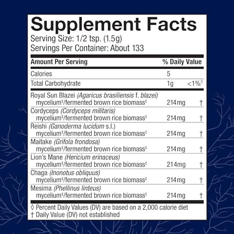 Fungi Perfecti/Host Defense Stamets 7 Pó 200g – Potencialize sua saúde com o melhor da natureza