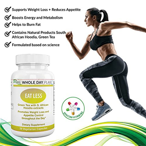 The WHOLE DAY Plan - Plano COMPLETO EAT LESS – Pílulas para Emagrecimento Rápido – Supressor de Apetite e Queimador de Gordura para Mulheres e Homens, 30 cápsulas, Fabricado nos EUA