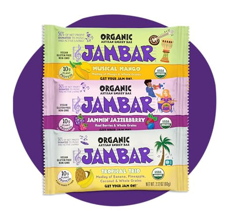Barra Energética Orgânica Artesanal (Pacote Variado Vegano – 12 Unidades) - JAMBAR