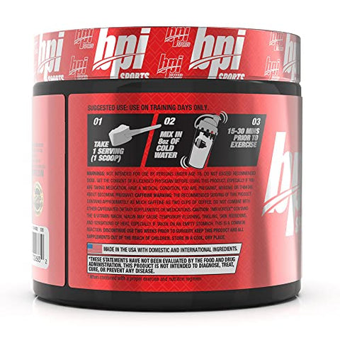 1.M.R Vortex Pré-Treino em Pó, Energia Sustentada, Não Vicia - BPI Sports