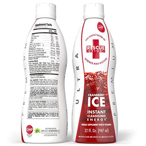 ICE – Sabor Cranberry – 946ml | Funciona em 90 minutos até 5 horas - Rescue Detox