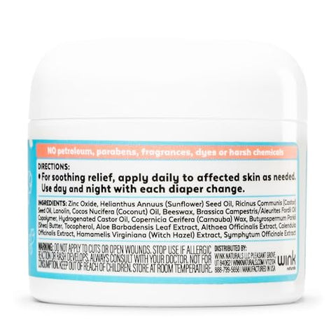Wink Naturals - Creme para Assaduras Wink Well Baby – Pomada para Bebês com Pele Irritada e Picadas de Insetos – Ointment Natural Hidratante para Assaduras de Bebê, Sem Toxinas, Corantes ou Fragrâncias