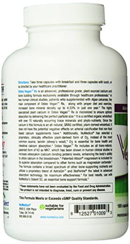 AZZUTORK NuMedica Osteo Vegan Rx 180 Cápsulas Vegetais – Fórmula Vegana para Saúde Óssea