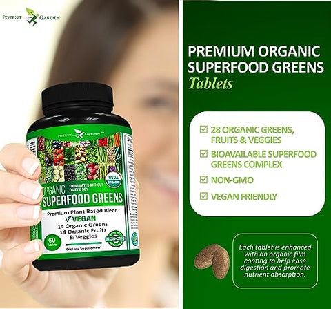 Superalimentos Orgânicos 2-Pack, Rico em Vitaminas – Verde, Frutas e Legumes – 500g - Potent Garden