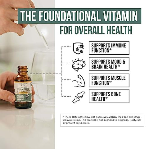 Triquetra Health - Vitamina D3 Orgânica 10.000 UI – Plant D3, Vegana, Alta Absorção – Gotas Sublinguais de D3 Líquida – 200%% Mais Absorção, Fórmula 100%% à Base de Plantas Cholecalciferol