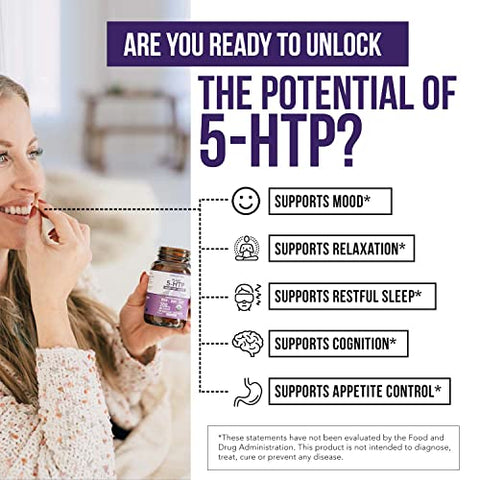 Triquetra Health - 5-HTP Orgânico – 200 mg | Concentração de 99%% de 5HTP, Mais Vitamina B6 Cofator : Organic