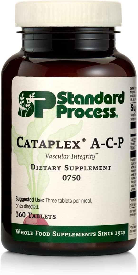 Standard Process Inc. - Cataplex A-C-P da Standard Process: Saúde do Coração, Gengivas, Suporte Imunológico e Vascular com Vitamina C, Citrato de Magnésio, Levedura Nutricional, Vitamina A, Reishi – 60 cápsulas