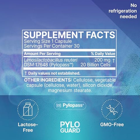 PyloGuard – L reuteri DSM17648 Patenteado para Melhorar o Conforto Digestivo – Saúde Intestinal - Microbiome Labs