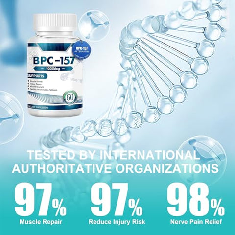 Vikongen - 𝐁𝐏𝐂 157 Cápsulas Peptídicas, 𝐁𝐏𝐂-157 Pro, 1000mcg, Livre de Transgênicos, Suplemento Sem Glúten, Novo Composto Protetor 157, 60 Cápsulas