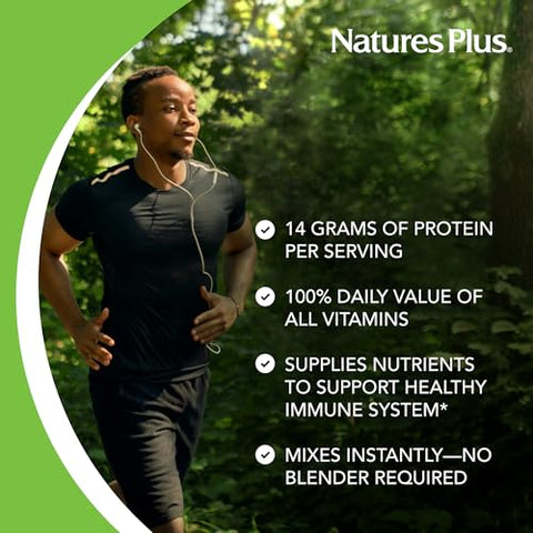 SPIRU-TEIN Chocolate – 1.05 lb – Shake Proteico à Base de Plantas – Não-OGM, Vegetariano, Sem Glúten – 17 Porções Totais - Natures Plus