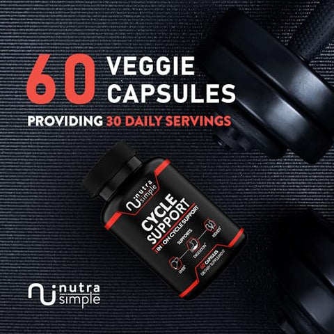 Nutra Simple - Suplemento de Suporte Ciclo para Homens, 3 em 1 Suporte Durante o Ciclo, Fabricado nos EUA, Suporte ao Fígado com Cardo Mariano, Zinco, Dente-de-leão, Beterraba, Extrato de Alcachofra, Berberina – 60 Cápsulas