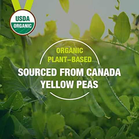 Proteína de Ervilha Orgânica em Pó, 27g de Proteínas por Porção, Vegana 100% à Base de Plantas, Ervilha Canadense em Pó, Sem Glúten, Não-OGM, Sem Aditivos, Fácil Digestão, 2.62lbs, Sabor Natural - Zammex