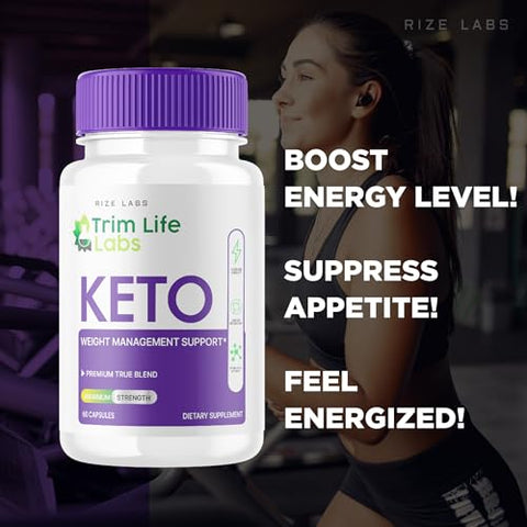 rize labs - Trim Life Labs Keto Capsules – Emagreça com Fórmula Máxima de Suporte de Pílulas de Perda de Peso Keto ACV (120 Cápsulas)