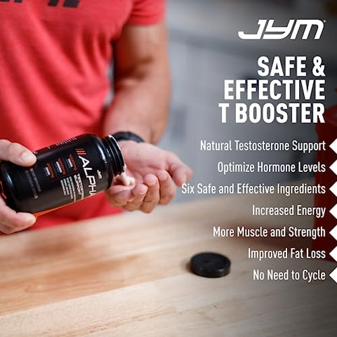 JYM Supplement Science - Alpha JYM Suporte de Testosterona | Vitalidade Masculina, Otimização Hormonal, Ashwagandha, Fenugreek, Eurycoma, Damiana, Quercetina, DIM | JYM Supplemental Science | 180 Cápsulas Vegetarianas