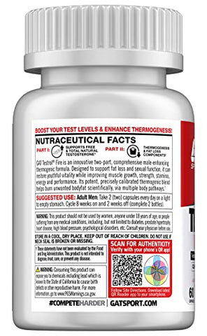 Testrol Fire – 60 Cápsulas | Potencialize seus resultados | Fórmula avançada | Aumento de energia e desempenho | Marca GAT SPORT - GAT SPORT