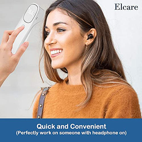Elcare - Termômetro Infravermelho Sem Contato para Todas as Idades – Atualizado Grau Hospitalar, Modo de Temperatura Corporal e Ambiente, Display LED Grande e Suave