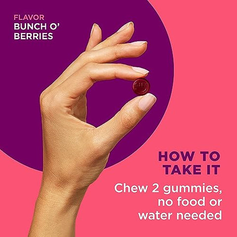 Gummies de Sabugueiro Extra Forte, Suporte Imunológico, 450mg de Sabugueiro, Vitamina C, D e Zinco, Berry – 60 Unidades - OLLY