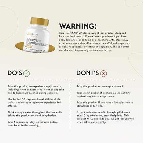 EPN Supplements - BioHack Health | Supressor de Apetite Eficaz #1 para Pílulas de Perda de Peso para Mulheres | 100% Natural e Seguro | Resultados Comprovados