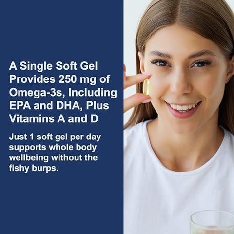 Óleo de Fígado de Bacalhau Carlson, Super 1000 mg Vitaminas A – 60 cápsulas